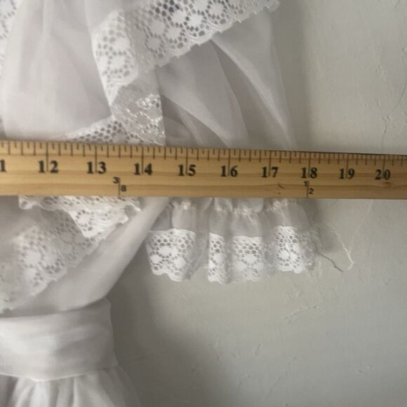 Vintage Girl's Size 7 USA Little‎ Princess White Tea Party Ruffle Coquette Dress - Picture 8 of 9